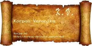 Korpos Veronika névjegykártya